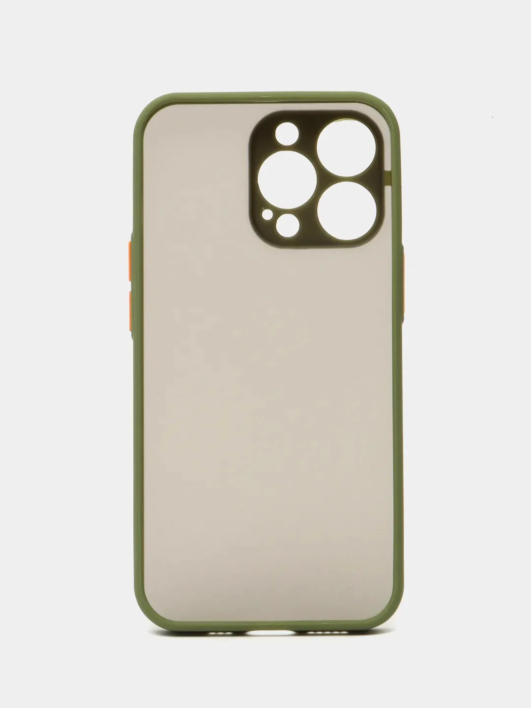 Лесной зеленый чехол iPhone 13 Pro, Айфон 13 Про, пластиковый, матовый, с цветными кнопками
