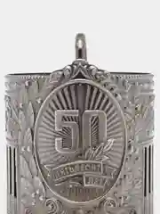 Набор для чая "Кольчугинский мельхиор" "С юбилеем - 50 лет" никелированный с чернением