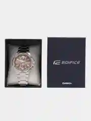 Бежевый меланж часы наручные Casio Edifice EFV-640, с хронографом
