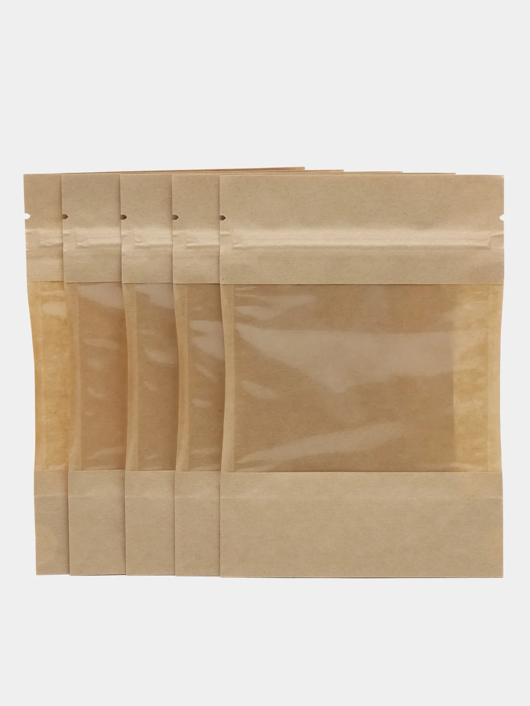 Крафт-пакет, с zip-lock (зип-лок) замком и прозрачным окном