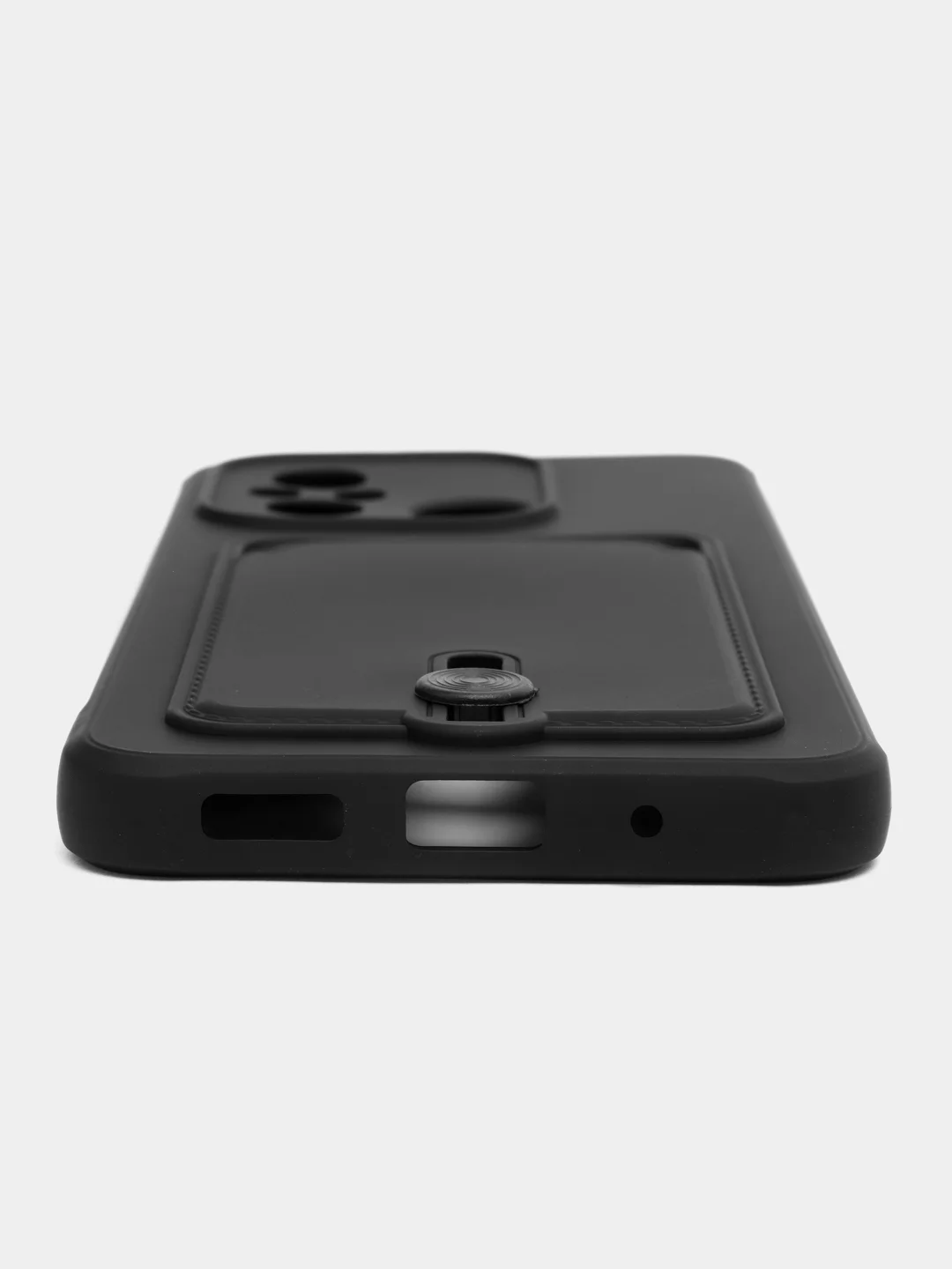 Темно-синий чехол для Xiaomi Redmi 12C, Сяоми Редми 12С силиконовый, с карманом для карты