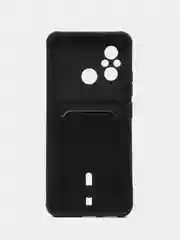 Темно-синий чехол для Xiaomi Redmi 12C, Сяоми Редми 12С силиконовый, с карманом для карты