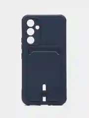 Синий меланж чехол для Samsung Galaxy A54 5G, Самсунг Галакси А54 5Г, силиконовый, с карманом для карты