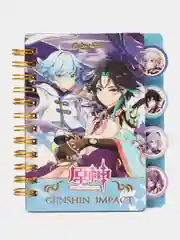 Аметистовый блокнот по аниме игре "Genshin Impact" (Геншин Импакт) с обложкой из плотного картона