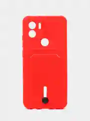 Красный чехол Xiaomi Redmi A1 Plus A2+ Poco C51 Редми А1 Плюс силиконовый, с карманом для карты