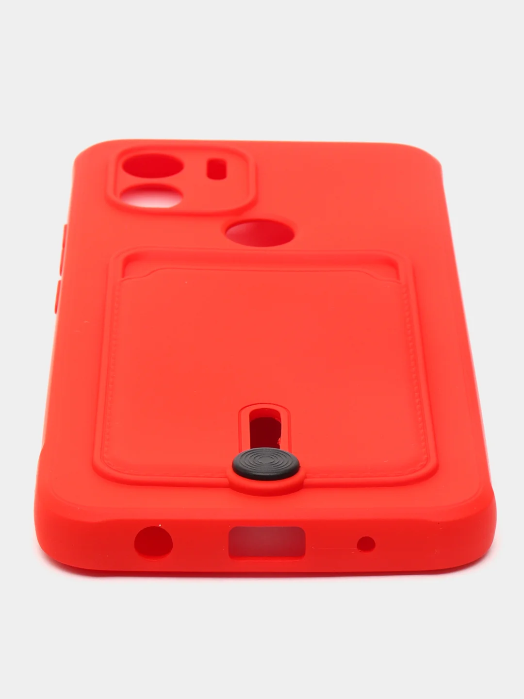 Красный чехол Xiaomi Redmi A1 Plus A2+ Poco C51 Редми А1 Плюс силиконовый, с карманом для карты