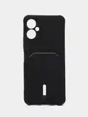 Черный чехол для Tecno Spark 9 Pro / Техно Спарк 9 Про, силиконовый, с карманом для карты