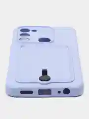 Лавандовый чехол Tecno Spark GO 2022/Tecno Spark 8C (Спарк Го/8С), силиконовый, с карманом для карты