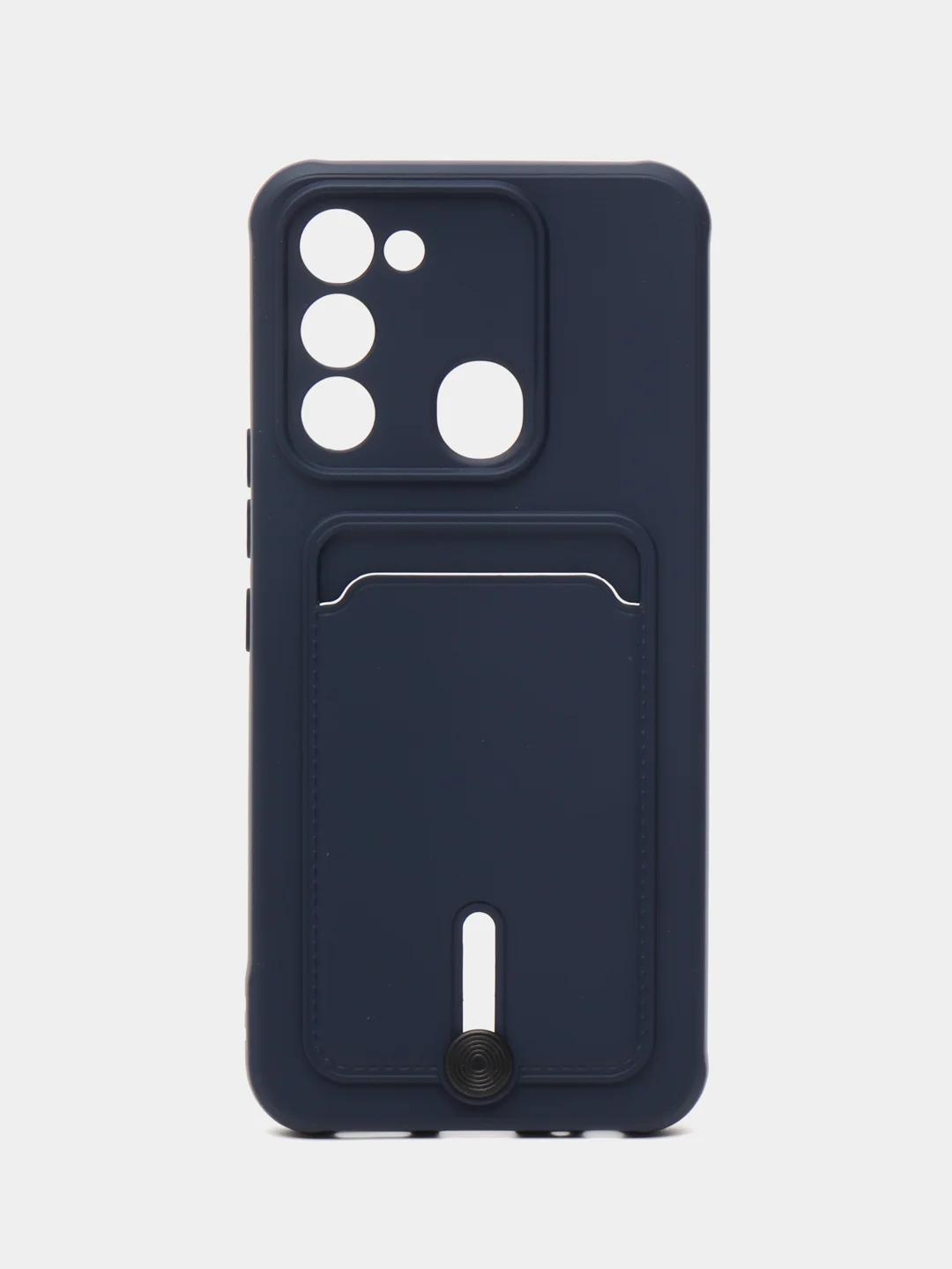 Темно-синий чехол Tecno Spark GO 2022/Tecno Spark 8C (Спарк Го/8С), силиконовый, с карманом для карты