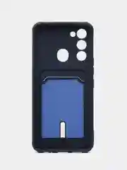 Темно-синий чехол Tecno Spark GO 2022/Tecno Spark 8C (Спарк Го/8С), силиконовый, с карманом для карты