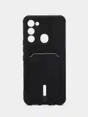 Черный чехол Tecno Spark GO 2022/Tecno Spark 8C (Спарк Го/8С), силиконовый, с карманом для карты