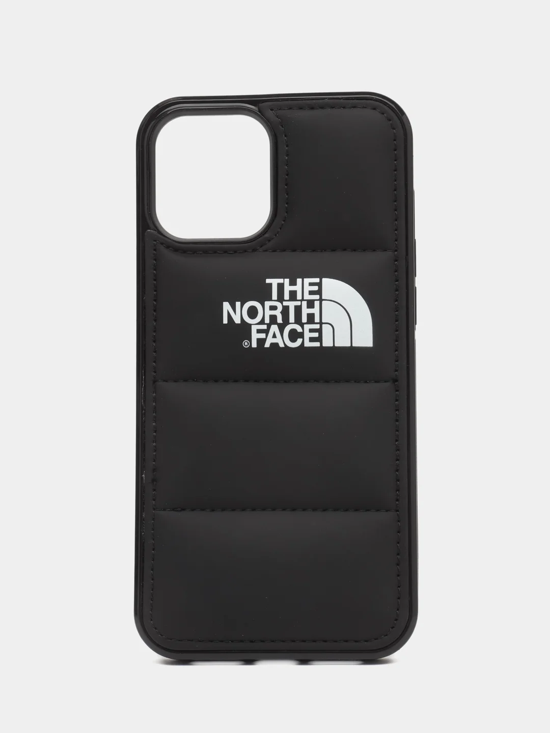 Черный мягкий чехол с принтом "The North Face" на iPhone XR, 11, 12 , 13, 14, 15, Pro, Max, Plus