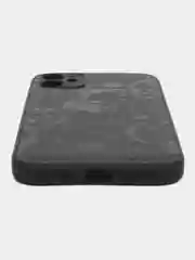 Светло-синий кожаный чехол с принтом на iPhone XR, 11, 12, 13, 14, 15, Pro, Max