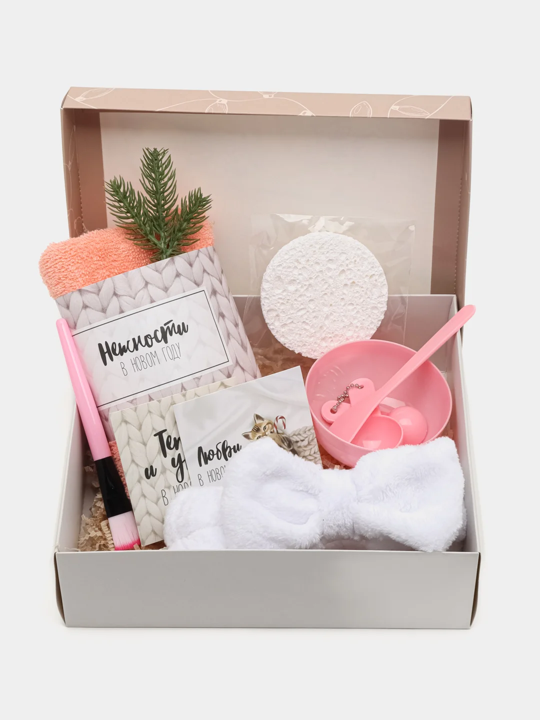 Бежевый подарочный набор "Beauty-box", новогодний