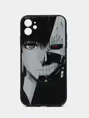 Белый чехол на iPhone 15, 14, 13, 12, 11 Pro, Max, Plus, Mini, Xr, X, Xs,  с принтом аниме