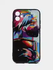 Голубой чехол на iPhone 15, 14, 13, 12, 11 Pro, Max, Plus, Mini, Xr, X, Xs,  с принтом аниме