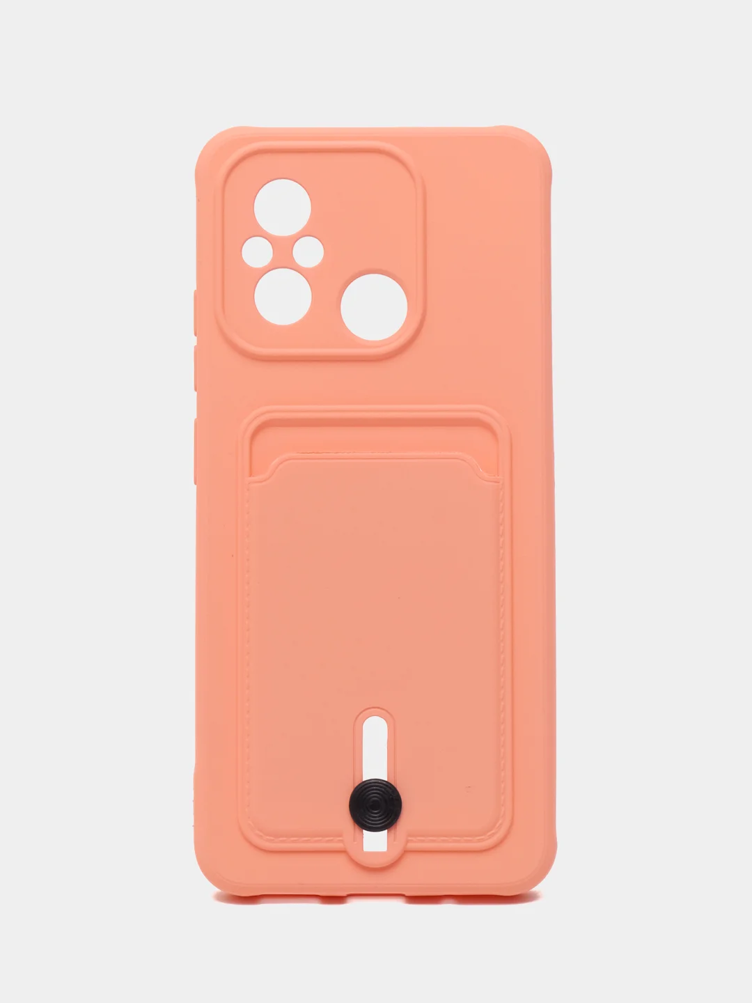 Пудровый чехол для Xiaomi Redmi 12C, Сяоми Редми 12С силиконовый, с карманом для карты