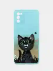Терракотовый чехол силиконовый с принтом и защитой камеры Samsung Galaxy A03s