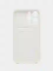 Белый чехол на iPhone 14 Pro с кармашком для карты, с защитой для камеры