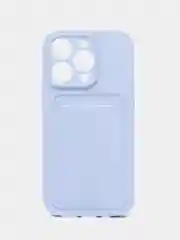 Ледяной чехол на iPhone 14 Pro с кармашком для карты, с защитой для камеры