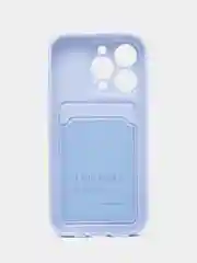Ледяной чехол на iPhone 14 Pro с кармашком для карты, с защитой для камеры