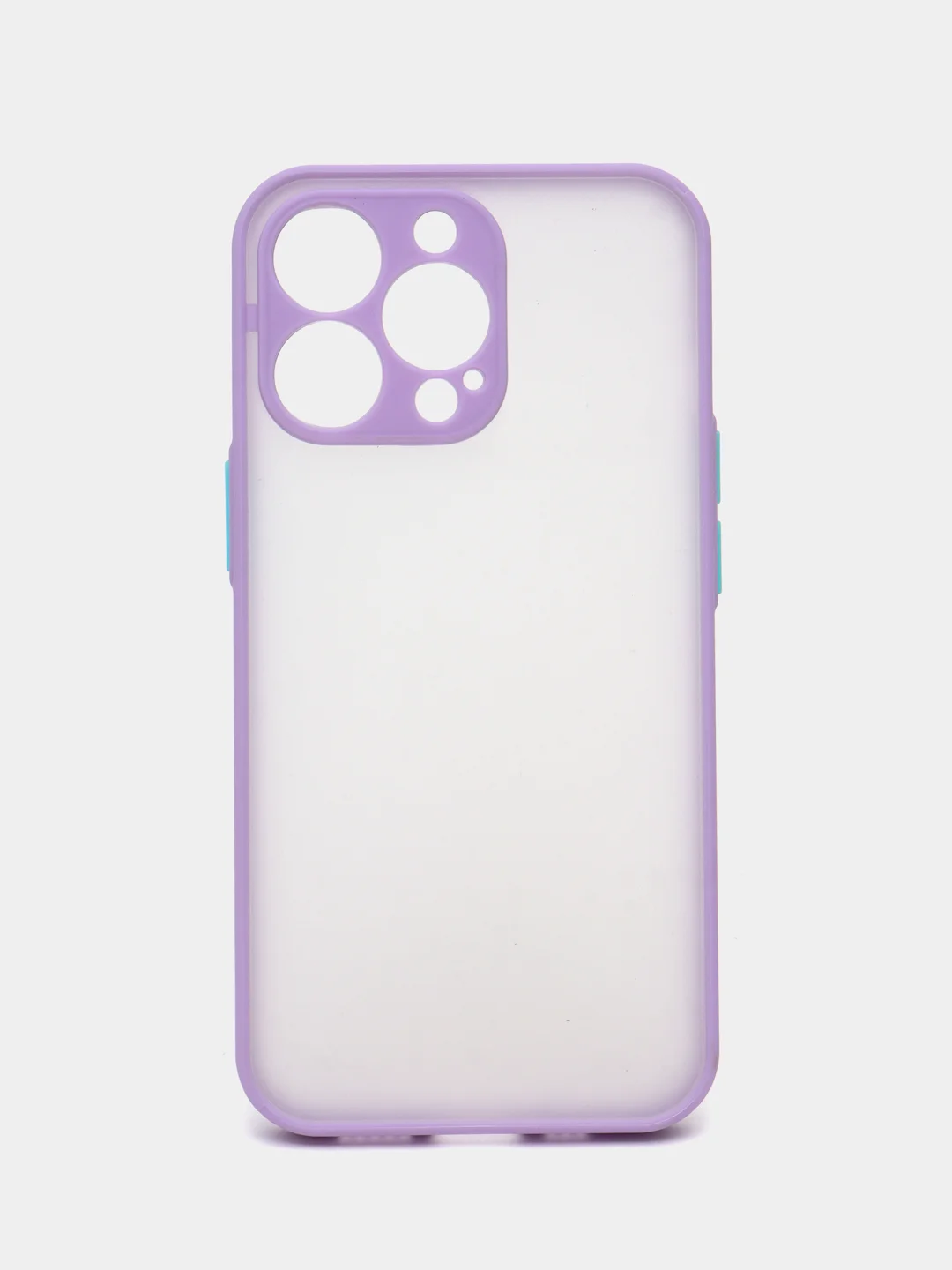 Лавандовый чехол iPhone 13 Pro, Айфон 13 Про, пластиковый, матовый, с цветными кнопками