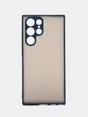 Синий чехол Samsung Galaxy S22 Ultra, Самсунг Галакси С22 Ультра матовый, с цветными кнопками