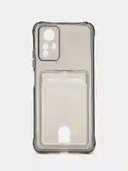 Черный чехол для Redmi Note 12S / Редми Нот 12С, прозрачный, с карманом для карты