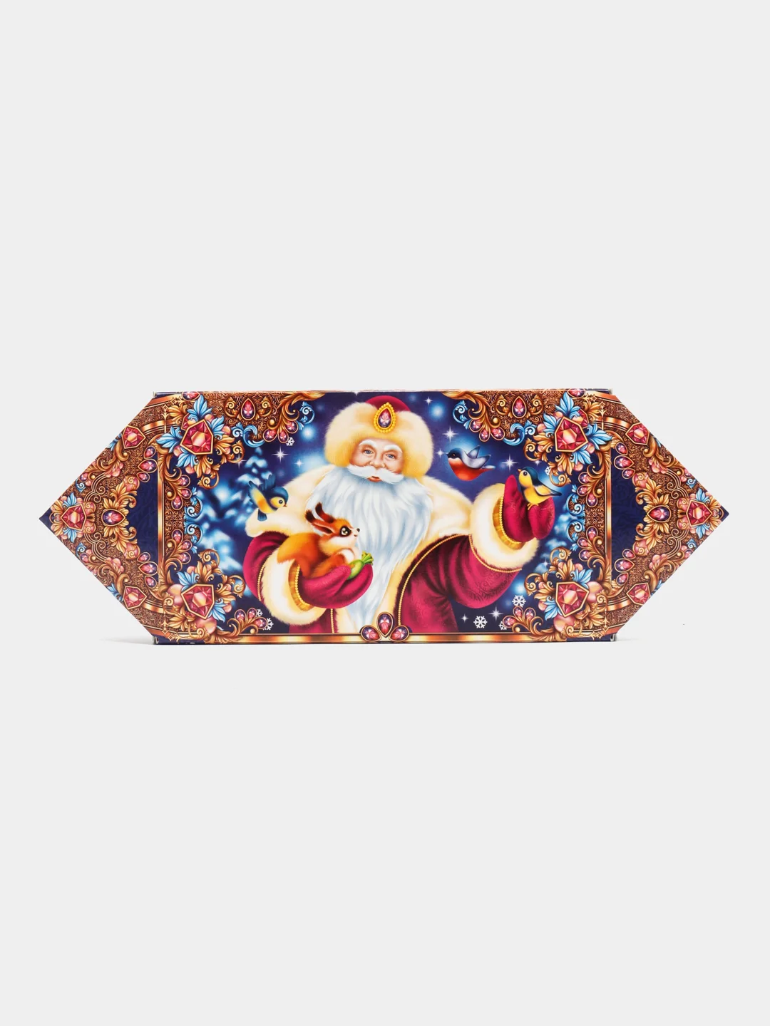 Бежевый меланж новогодняя коробка, складывающаяся, для подарков. 180 х 65 х 100 мм, 160 х 80 х 65 мм