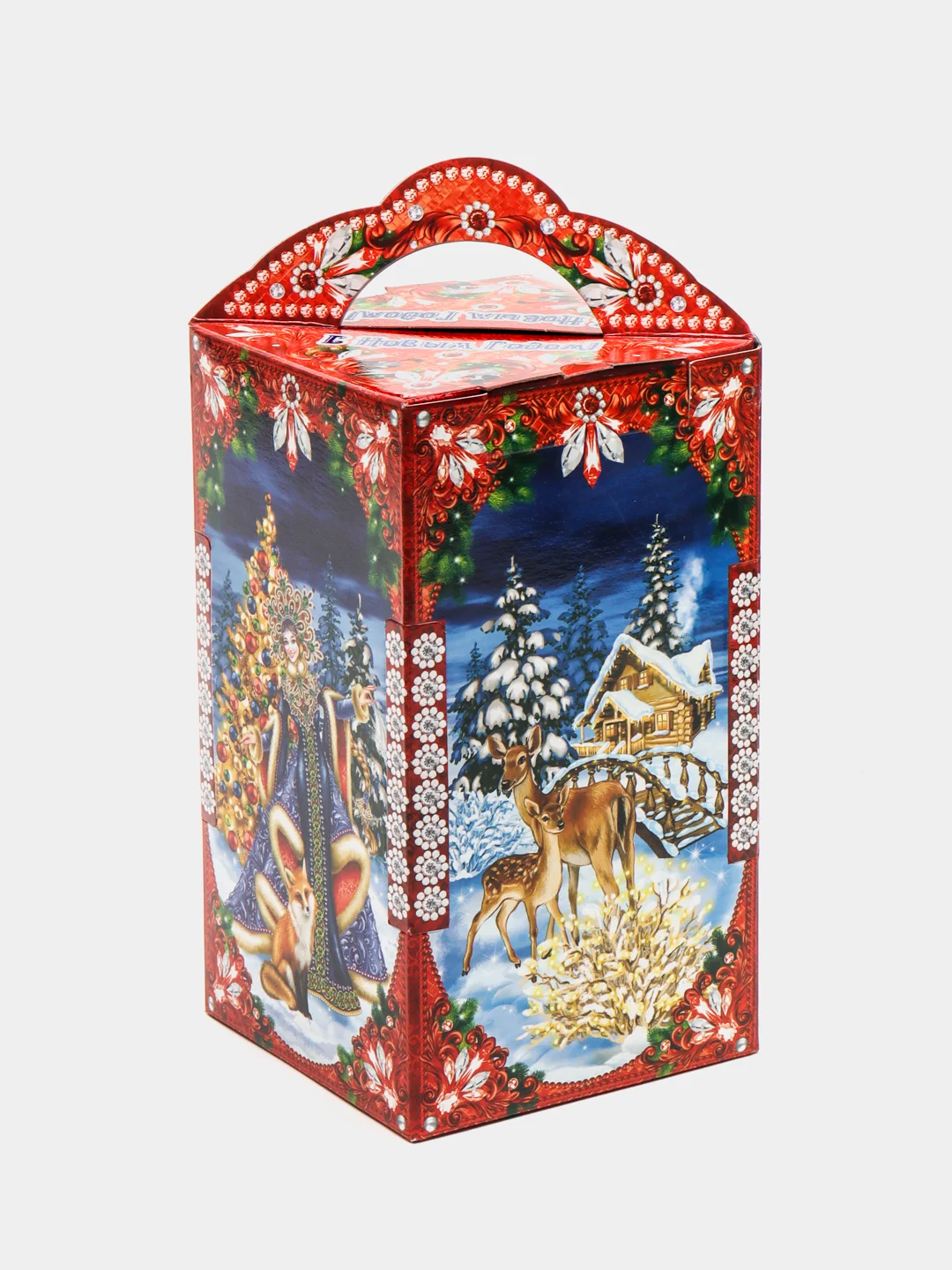 Бирюзовый новогодняя коробка, складывающаяся, для подарков. 180 х 65 х 100 мм, 160 х 80 х 65 мм