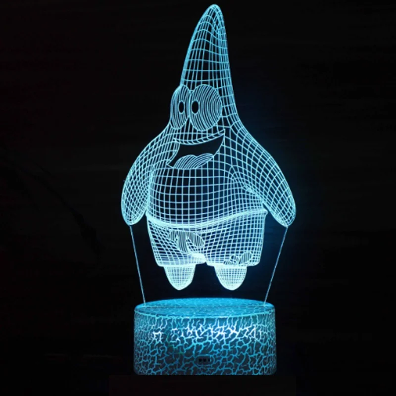 Бежевый светильник 3D ночник светодиодный RGB LED с пультом подарок на Новый год