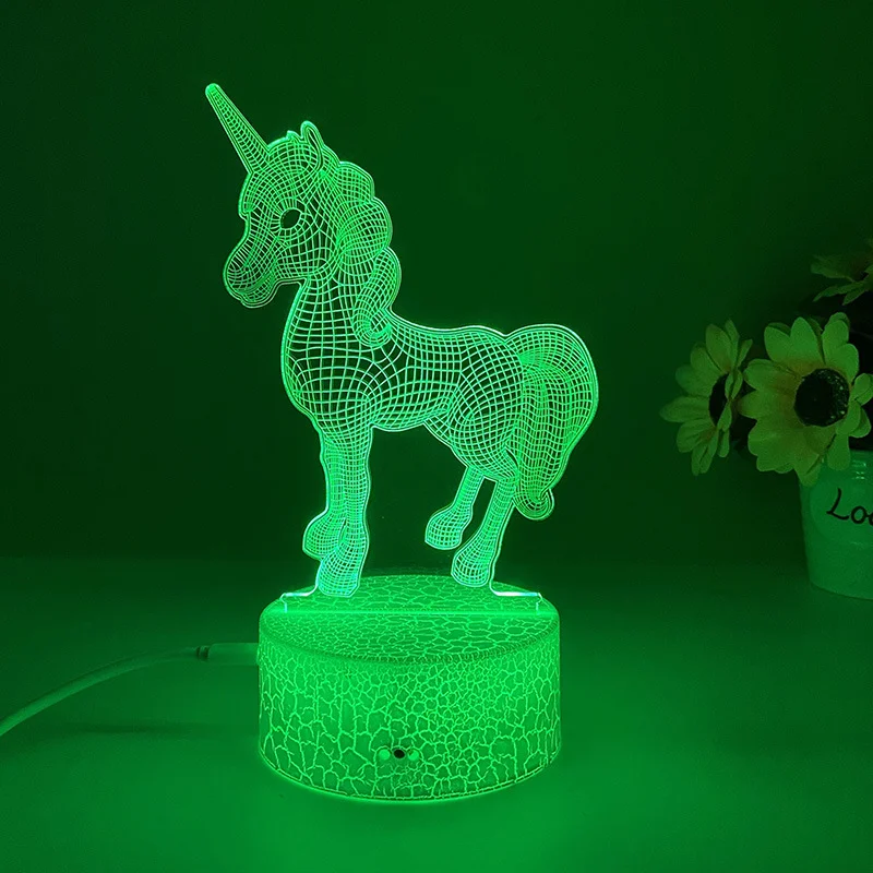 Синий светильник 3D ночник светодиодный RGB LED с пультом подарок на Новый год
