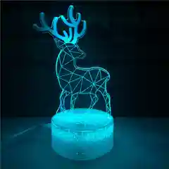 Розовый светильник 3D ночник светодиодный RGB LED с пультом подарок на Новый год