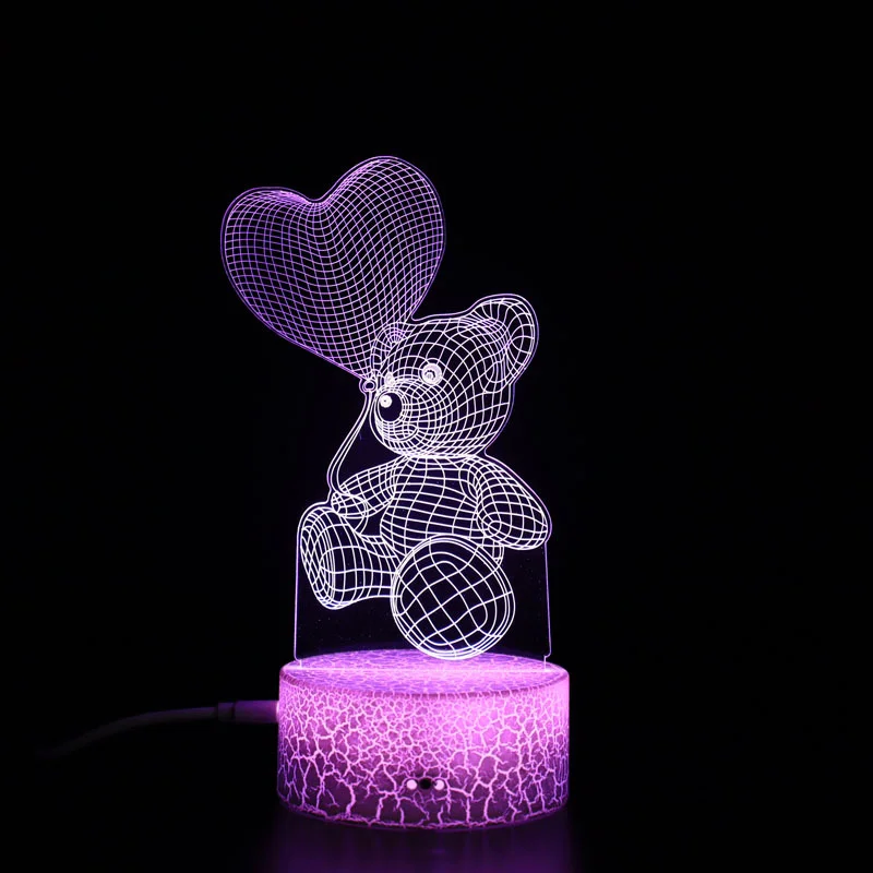 Багровый светильник 3D ночник светодиодный RGB LED с пультом подарок на Новый год