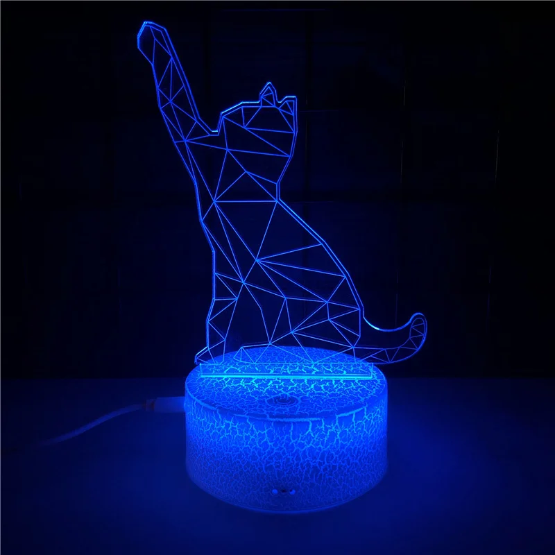 Хаки светильник 3D ночник светодиодный RGB LED с пультом подарок на Новый год