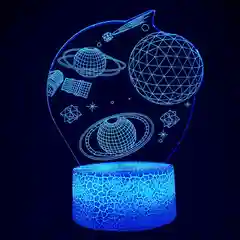Белый светильник 3D ночник светодиодный RGB LED с пультом подарок на Новый год