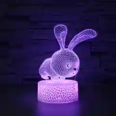 Фуксия светильник 3D ночник светодиодный RGB LED с пультом подарок на Новый год
