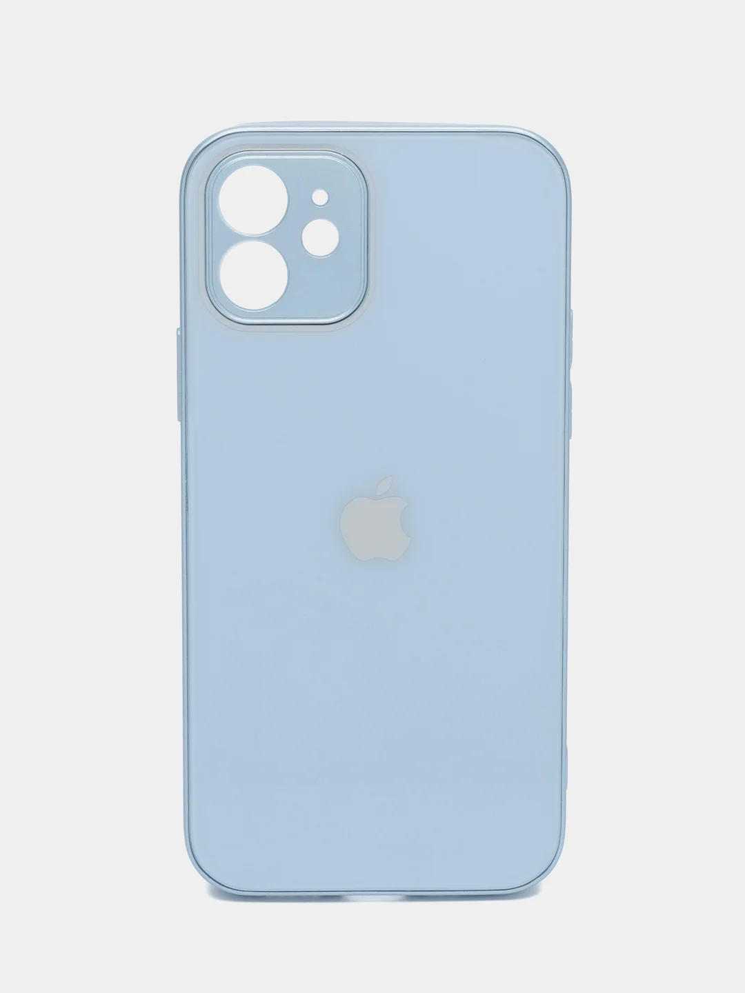 Голубой чехол для iPhone, силиконовый, со стеклянной панелью