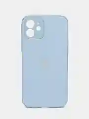 Голубой чехол для iPhone, силиконовый, со стеклянной панелью