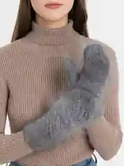 Серый варежки женские тёплые зимние