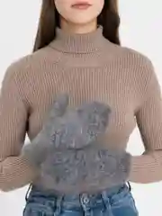 Серый варежки женские тёплые зимние