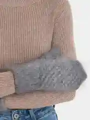 Серый варежки женские тёплые зимние