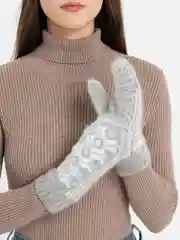 Кремовый варежки женские тёплые зимние