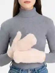 Бежевый варежки женские