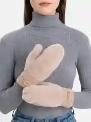 Бежевый варежки женские