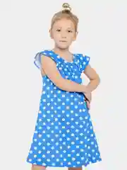Голубой платье для девочки, в горох