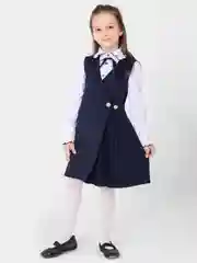 Черный школьный сарафан для девочки синий