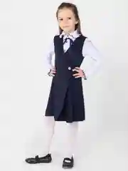 Черный школьный сарафан для девочки синий
