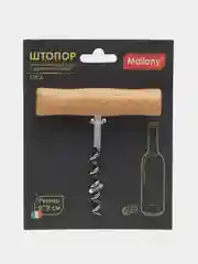 Штопор из нержавеющей стали, с деревянной ручкой, размер 9х 9 см