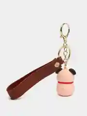 Бежевый брелок для рюкзака и ключей, силиконовый, "Кот" / "Мопс"